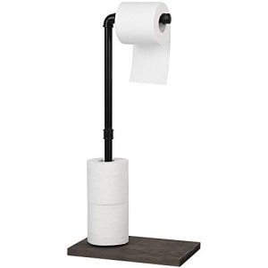 JS NOVA JUNS Industrial Toilet Paper Holder Stand, Rustic Freestanding Tissue Paper Dispenser for Bathroom Kitchen