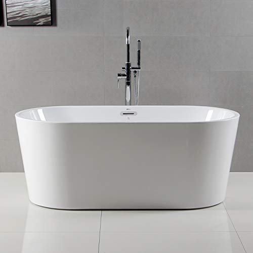 FerdY 59" Freestanding Bathtub, Classic Oval Shape Acrylic FerdY 59" Freestanding Bathtub, F-0522 Traditional Oval Form Acrylic freestanding tub Fashionable White, cUPC Licensed, Drain &amp; Overflow Meeting Included.