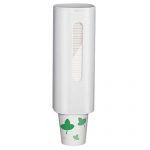 IWNTWY Cup Dispenser, Pull Type Water Cooler Cup Holder, Paste or Screw Plate Wall Mount Small Cup Dispenser, Fit 4oz - 7oz Disposable Plastic Cone Paper Cup or Flat Bottom Cups (White, Single)