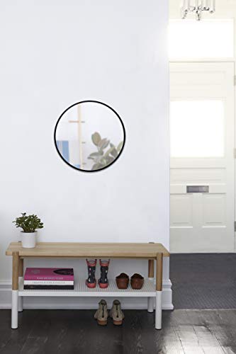 Umbra Hub Wall Mirror With Rubber Frame Umbra 1008243-040 Hub Wall Mirror With Rubber Body - 24-Inch Spherical Wall Mirror for Entryways, Washrooms, Dwelling Rooms and Extra, Doubles as Fashionable Wall Artwork, Black.
