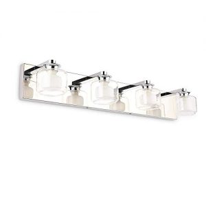 Vanity Light, BRIVOLART 4 Lights 27.5in Bathroom Light Fixtures Glass Over Mirror Wall Lighting Decor(Exclude G9 Bulbs)