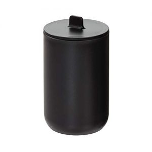 iDesign Cade Canister Jar with Lid for Cosmetics and Makeup Storage, Bathroom, Countertop, Desk, and Vanity, Matte Black