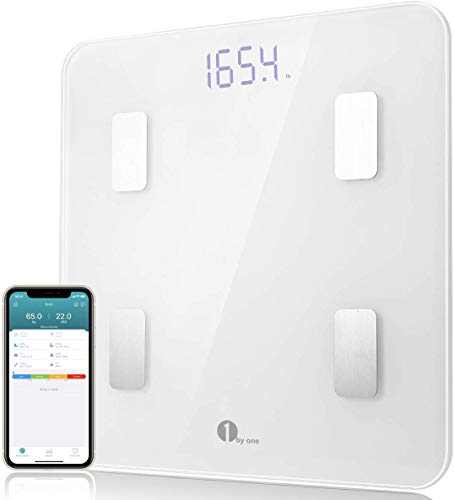 1byone Scales Digital Weight and Body Fat Scale, Bluetooth Bathroom Scale Track Key Body Compositions, 400lbs
