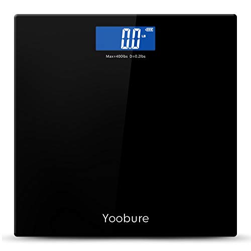 Precision Digital Body Weight Scale Bathroom Scale with Step-On Technology and Tempered Right Angle Glass Balance Platform