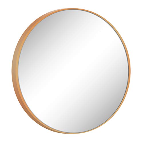 Yokstore 24” Gold Round Wall Mirror - Aluminum Brushed Frame Yokstore 24” Gold Spherical Wall Mirror - Aluminum Brushed Body Ornamental Mirror for Entryways Bed room Residing Room Rest room Self-importance Circle Mirror.