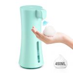 CHWARES Automatic Soap Dispenser,Touchless Smart Foaming Soap Dispenser 450ml/15.2oz, Battery Operated Hand Free, Infrared Motion Sensor Electric Soap Dispenser Waterproof for Bathroom Kitchen (green)
