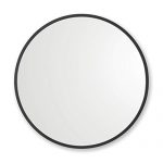 Better Bevel 24” x 24” Black Rubber Framed Round Mirror