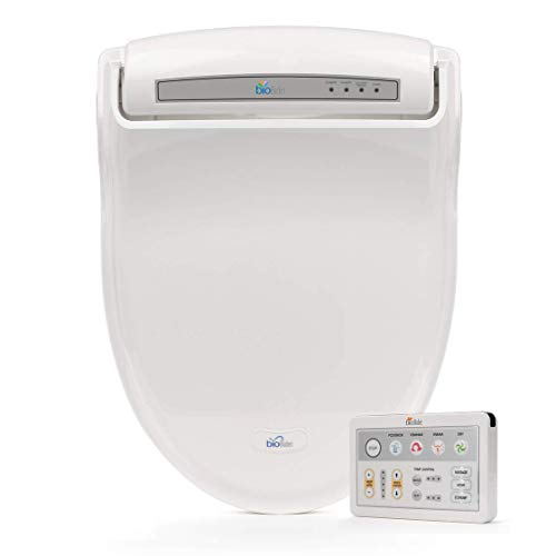BioBidet Supreme BB-1000 Elongated White Bidet Toilet Seat Adjustable Warm Water, Self Cleaning, Wireless Remote Control, Posterior and Feminine Wash, Electric Bidet, Easy DIY Installation 3 in 1 Nozzle, Power Save Mode is Eco Friendly