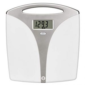 Ww Scales by Conair Portable Precision Plastic Electronic 5 Weight Tracker Bathroom Scale with Carry Handle; Measures Weight to 400 Lb; Silver & White Bath Scale – Weight Watchers Reimagined