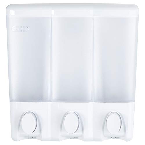 Better Living Products Clear Choice, 3-Chamber Shower Dispenser Higher Dwelling Merchandise 72350 Clear Selection 3-Chamber Bathe Dispenser, White.