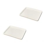Tetra-Teknica Less is More Series SD-2P Porcelain Soap Dish, Color White, 2 per Pack