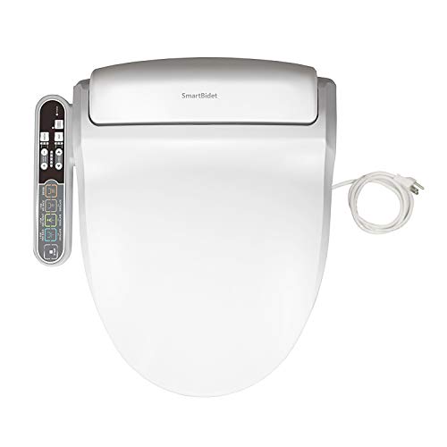 SmartBidet Electric Bidet Seat for Round Toilets SmartBidet SB-2000 Electrical Bidet Seat for Spherical Bogs - Digital Heated Bathroom Seat with Heat Air Dryer and Temperature Managed Wash Features (White).