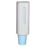 Omore Cup Dispenser Wall Mounted, Pull Type Water Cooler Cup Holder Fit 4oz – 6oz Cups, Small Cup Dispenser for Disposable Paper Plastic Cone & Flat Bottom Cups - White