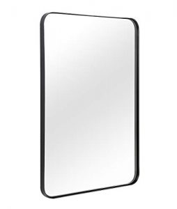 ANDY STAR Wall Mirror for Bathroom, Mirror for Wall with Black Metal Frame 22" X 30", Decorative Wall Mirrors for Living Room,Bedroom, Glass Panel Rounded Corner Hangs Horizontal Or Vertical