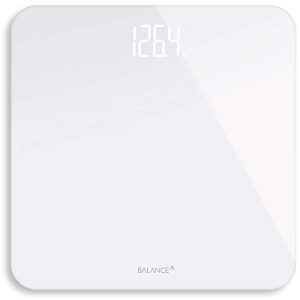 Digital Body Weight Bathroom Scale from GreaterGoods (White), Premium Designer Scale with Hidden Shine-Through Display