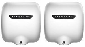 Excel Dryer XLERATOR XL-BW 1.1N High Speed Commercial Hand Dryer, White Thermoset Cover, Automatic Sensor, Surface Mounted, Noise Reduction Nozzle, LEED Credits 12.2 Amps 110/120V (2 Pack)