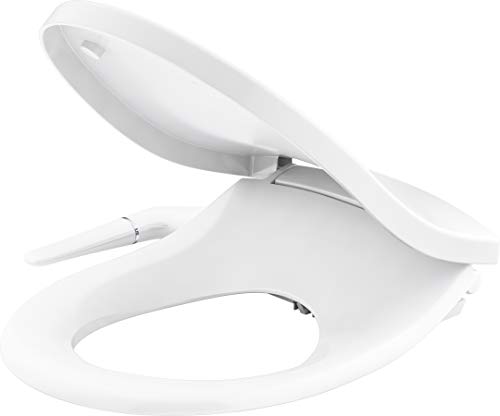 Kohler K-76923-0 Puretide Round Manual Bidet Toilet Seat, White With Quiet-Close Lid And Seat, Adjustable Spray Pressure And Position, Self-Cleaning Wand, No Batteries Or Electrical Outlet Needed