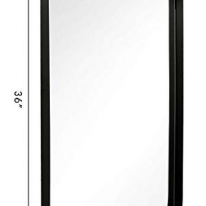 ANDY STAR Wall Mirror for Bathroom, 24x36 Inch Black Bathroom Mirror, Stainless Steel Metal Frame with Rounded Corner, Rectangle Glass Panel Wall Mounted Mirror Decorative for Bathroom