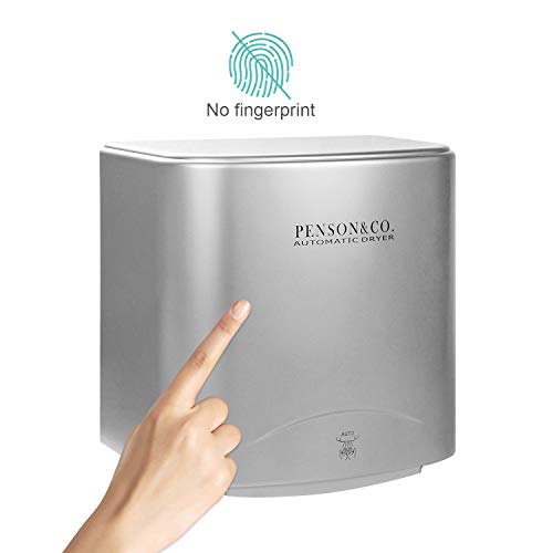 PowerPress Automatic Commercial Hand Dryer for Bathroom PowerPress AHD-2001-00 Automated Business Hand Dryer for Rest room Excessive Velocity 95m/s, Prompt Warmth &amp; Dry, Tremendous Quiet, Brushed Silver.