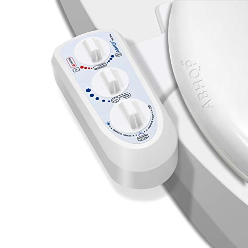 ABHQP Self Cleaning Hot and Cold Water Bidet - Dual Nozzle (Male & Female) - Non-Electric Mechanical Bidet Toilet Attachment - With Temperature 24 Mo warranty 30 Day Guarantee (BHCW01)