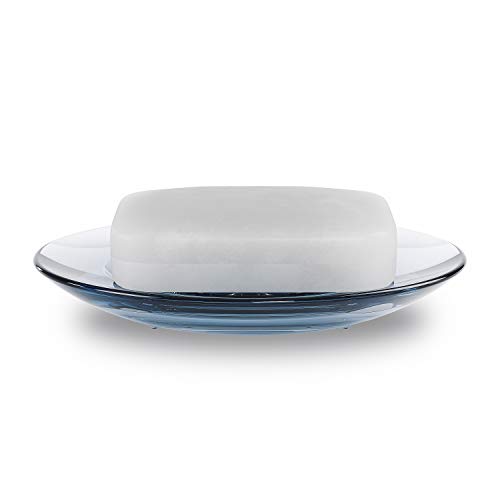 Umbra Droplet Dish Container for Bathroom-Acrylic Holder Umbra Droplet Dish Container for Rest room-Acrylic Holder for Bathtub Sink-Properly Matches Into Amenity Tray and Holds The Cleaning soap Bar Stopping It from Grime and Ensures Zero Waste, Denim.