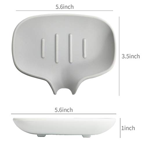 Awopee Silicone Soap Dish with Drain, Bar Soap Holder for Shower/Bathroom Awopee Silicone Cleaning soap Dish with Drain, Bar Cleaning soap Holder for Bathe/Toilet, Self Draining Waterfall Cleaning soap Tray to Preserve Cleaning soap Dry Clear 3 Pcs (Grey + White+Inexperienced).