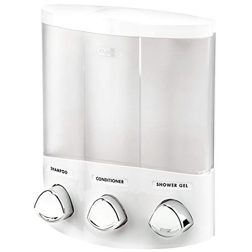 Better Living Products Euro Series TRIO Higher Dwelling Merchandise 76354 Euro Sequence TRIO 3-Chamber Cleaning soap and Dispenser, White.