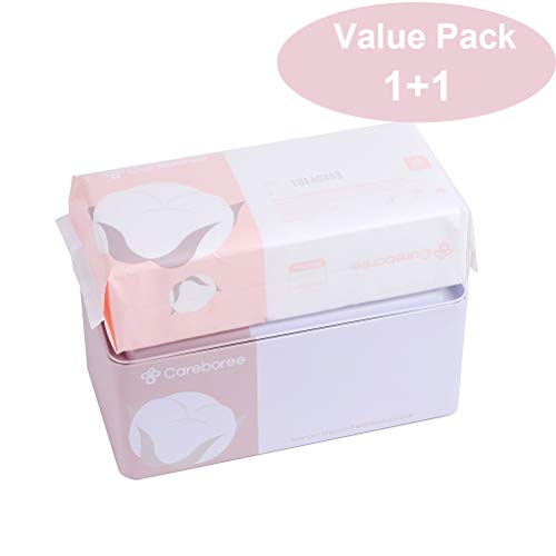 Careboree Luxury Facial Cotton Tissue, Value Pack Tin Dispenser Case Careboree Luxurious Facial Cotton Tissue Worth Pack Tin Dispenser Case Field Cowl Set Trendy Ornamental Serviette Holder Contains 1 Reusable Wipe Dispenser and 1 Pack of Cotton Dry Wipes.