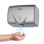 AIKE AK2803K Mini Automatic Hand Dryer for Household High Speed 1150W, Silver ABS Cover.