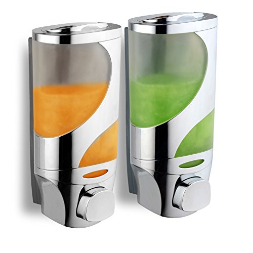 HotelSpaWave Luxury Soap/Shampoo/Lotion Modular-Design Shower Dispenser System (Pack of 2)