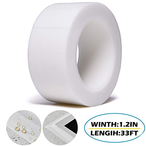 TYLife Adhesive Caulk Strip,Waterproof Mildew Caulking Seal Tape for Bathtub Bathroom Kitchen Sink Basin Edge Shower Toilet and Wall Sealing (59/50 Inch Width x 33Feet Length (White))
