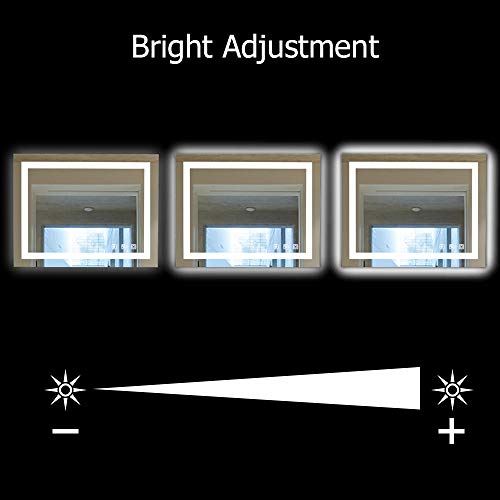 36×28in. Dimmable Led Illuminated Bathroom Mirror 36×28in. Dimmable Led Illuminated Lavatory Mirror with Bluetooth Speaker Led Lighted Wall Mounted Lavatory Vainness Mirror with Contact Button&amp;Anti-Fog| Hangs Vertically or Horizontally.