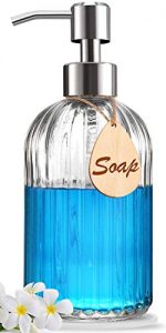 Soap Dispenser – Premium Quality – Large Size Hand & Dish Soap Dispenser – Rust Proof Stainless Steel Pump – Non Slip Pad Included – Ideal for Kitchen Dish Soap, Hand Soap, Essential Oil & Lotion