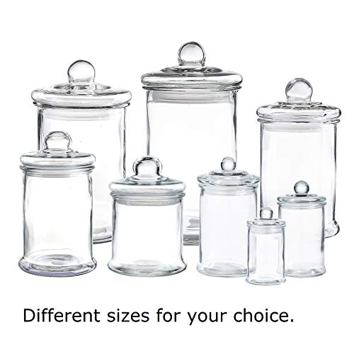 Mini Glass Apothecary Jars-Cotton, Jar-Bathroom Storage Organizer Mini Glass Apothecary Jars-Cotton Jar-Toilet Storage Organizer Canisters Set of three