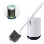 MEKEET Toilet Brush and Holder Set Soft Silicone Bristle Toilet Bowl Brush Compact Toilet Brush for Bathroom Cleaning Upgrade 2020