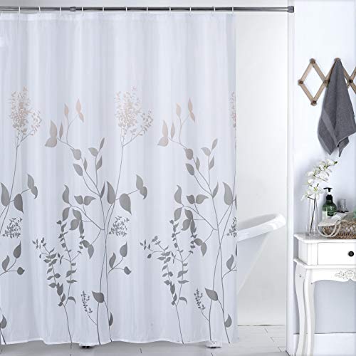 Julifo Shower Curtain Grey Polyester Fabric Bathroom Curtain Waterproof Shower Curtains,72 X 72 INCH (Grey)