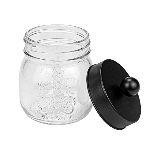 Suwimut 4 Pack Bathroom Organizer Apothecary Jars Suwimut 4 Pack Rest room Organizer Apothecary Jars, Glass Canisters Mason Jar with Lid for Storage Cotton Swabs, Tub Salts, Make-up Sponges, Qtip.