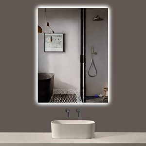 TokeShimi 28 x 36 Inch LED Backlit Mirror Bathroom Lighted Mirror Anti-Fog Wall Mounted Bath Mirror Dimmable Makeup Mirror with Lights (Horizontal/Vertical)