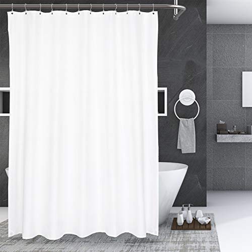 N and Y HOME Ultimate Waterproof Fabric Shower Curtain or Liner N and Y HOME Final Waterproof Material Bathe Curtain or Liner, Machine Washable &amp; Breathable TPU, Use for Bathtub Tub/Stall, White, 72"x72" (Customary Measurement).