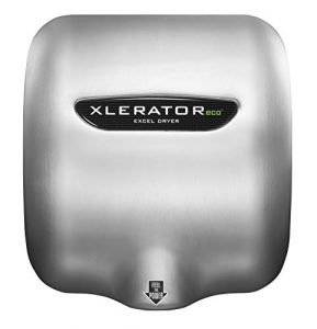 Excel Dryer XLERATOReco XL-SB-ECO 1.1N High Speed Commercial Hand Dryer, Brushed Stainless Cover, Automatic Sensor, Surface Mount, Noise Reduction Nozzle, LEED Credits, No Heat 4.5 Amps 110/120V