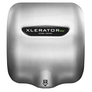 Excel Dryer XLERATOReco XL-SB-ECO 1.1N High Speed Commercial Hand Dryer, Brushed Stainless Cover, Automatic Sensor, Surface Mount, Noise Reduction Nozzle, LEED Credits, No Heat 4.5 Amps 110/120V