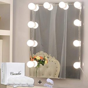 Chende Hollywood Style LED Vanity Mirror Lights Kit with Dimmable Light Bulbs, Lighting Fixture Strip for Makeup Vanity Table Set in Dressing Room (Mirror Not Include)