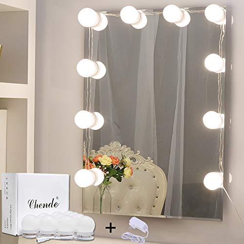 Chende Hollywood Style LED Vanity Mirror Lights Kit with Dimmable Light Bulbs, Lighting Fixture Strip for Makeup Vanity Table Set in Dressing Room (Mirror Not Include)