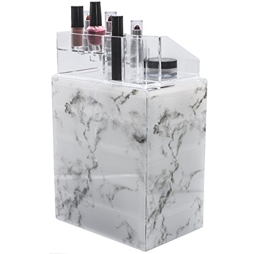 Sorbus Luxe Marble Cosmetic Makeup and Jewelry Storage Case Display Sorbus Luxe Marble Beauty Make-up and Jewellery Storage Case Show - Spacious Design - Nice for Lavatory, Dresser, Vainness and Countertop (4 Giant, 2 Small Drawers, Marble Print).