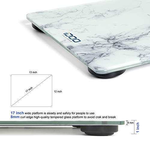 iDOO High Precision Digital Bathroom Weight Scale iDOO Excessive Precision Digital Lavatory Weight Scale 440 Pound Capability, Extremely Large Heavy-Obligation Platform with Elegant Marble Design.