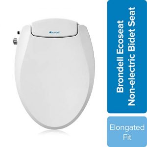 Brondell Swash Ecoseat Non-Electric Bidet Toilet Seat, Fits Elongated Toilets, White - Dual Nozzle System, Ambient Water Temperature - Bidet with Easy Installation