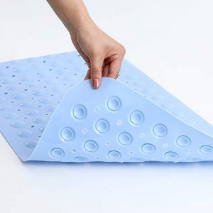 Bathtub Shower Mat, Bathroom Mat 27.5x15 Inches, Non-Slip and Latex-Free, Shower Mat with Suction Cup and Drain Hole, is The Best Choice for Baby, Kids.