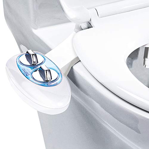 Bidet, Dalmo DDB01S2 Non-Electric Bidet Toilet Attachment with Self-Cleaning Nozzles, Fresh Water Bidet for Toilet with Adjustable Water Spray Pressure for Quick and Easy Installation (Blue & White)