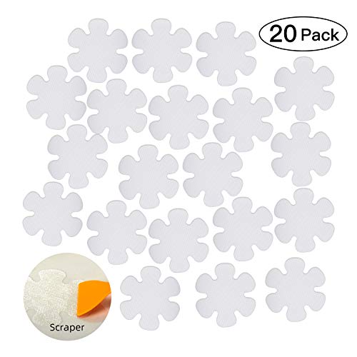 KarlunKoy Non Slip Bathtub Stickers Adhesive Safety Shower Treads Sticker Tub Tattoo Bathroom Applique Decal with Scraper Pack of 20 (Clear)