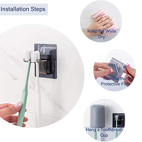 Toothpaste Dispenser, 2020 Upgraded Version Toothpaste Squeezer Toothpaste Dispenser, 2020 Upgraded Model Toothpaste Squeezer with Toothpaste Holder, Dustproof Wall Mounted Hand Free Computerized Toothpaste Dispenser for Famliy Washroom Lavatory (Blue).